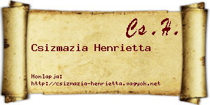 Csizmazia Henrietta névjegykártya