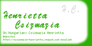 henrietta csizmazia business card